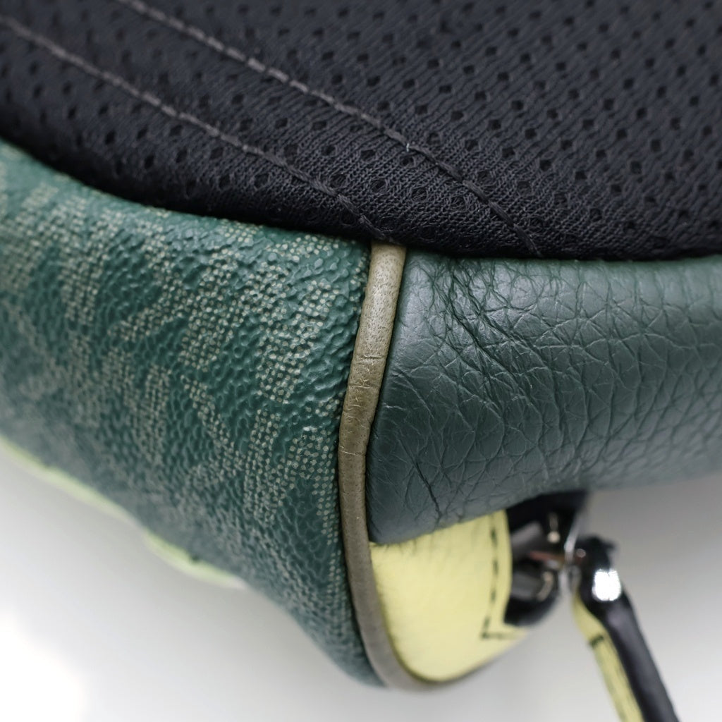 MICHAEL KORS(マイケルコース) 総柄 KORS刺繍 ボディバッグ グリーン ウエストバッグ PVC レディース
