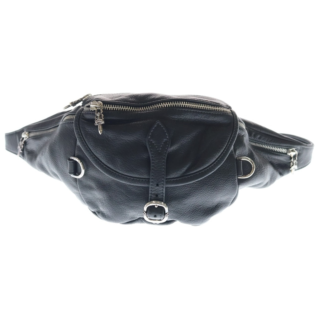 CHROME HEARTS(クロムハーツ) SNAT PACK MINI スナットパックミニ ダガージップ ガンスリンガーベルト レザーウエストバッグ ブラック レディース