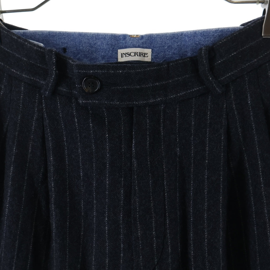 INSCRIRE(アンスクリア) ×6(ROKU) BEAUTY & YOUTH UNITED ARROWS 21AW Combined Two Pants 121AW-PT105 デニム切り替え ウール パンツ グレー