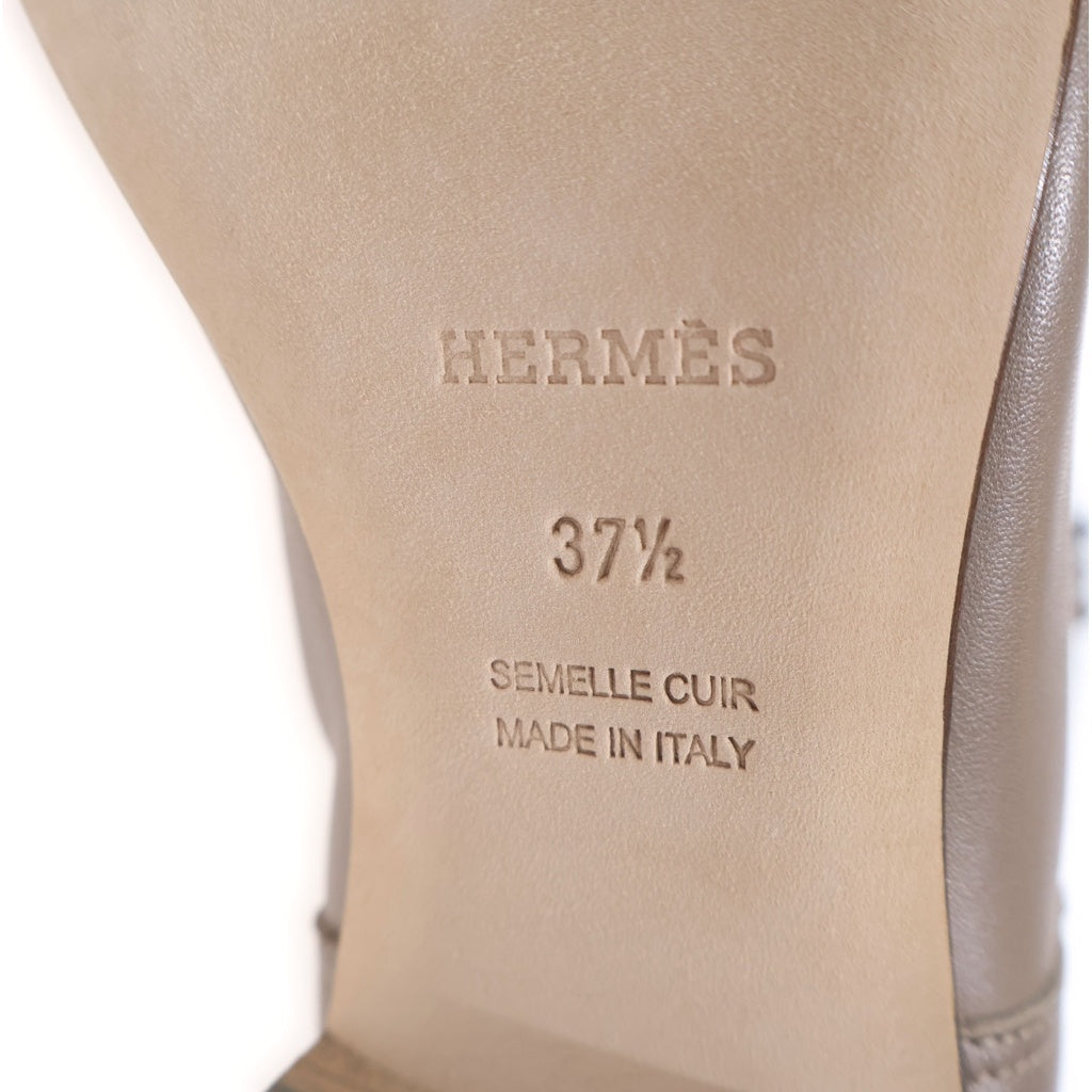 HERMES(エルメス) Collier de Chien boots コリエドシアン レザー ロングブーツ ベージュ レディース