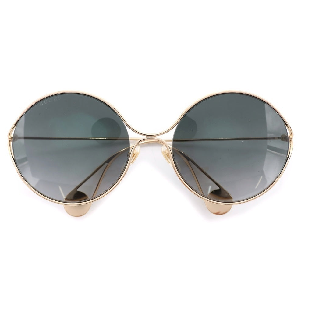 GUCCI(グッチ) GGロゴ フェイクパール アジアンフィット サングラス アイウェア GG0253S ゴールド/グレーグラデーション レディース