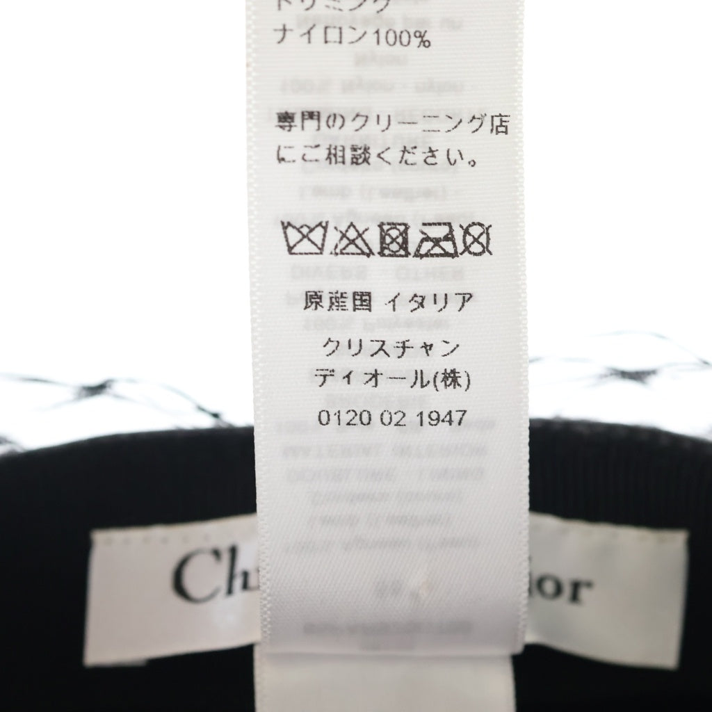 Christian Dior(クリスチャンディオール) ベール付き キャスケットキャップ 帽子 ラムスキン ブラック 85PAR920G700 レディース