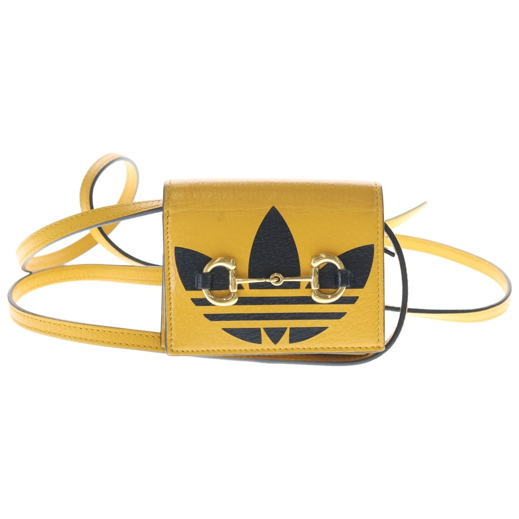 GUCCI(グッチ) × adidas ショルダーストラップ付 コンパクトウォレット 702248 イエロー レディース