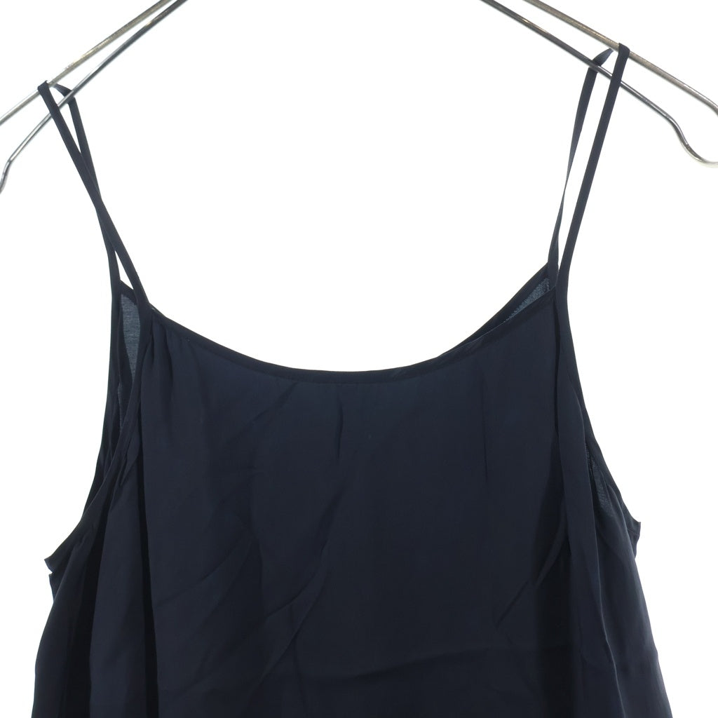 DRIES VAN NOTEN(ドリスヴァンノッテン) Feather Skirt Slip Dress フェザー装飾 スリップワンピース ブラック/ブルー レディース