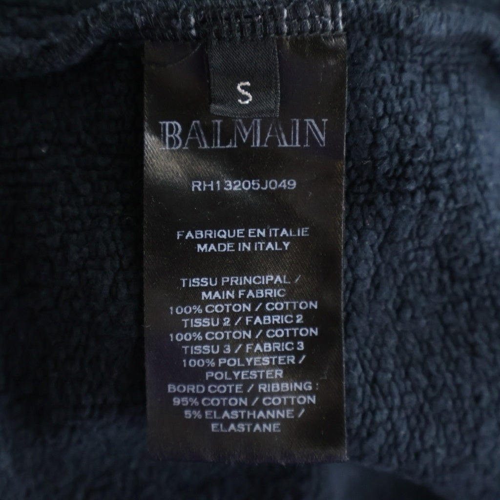 BALMAIN(バルマン) 17SS Mesh switching sweatshirt RH13205J049 メッシュドッキング クルーネックスウェットトレーナー ブラック