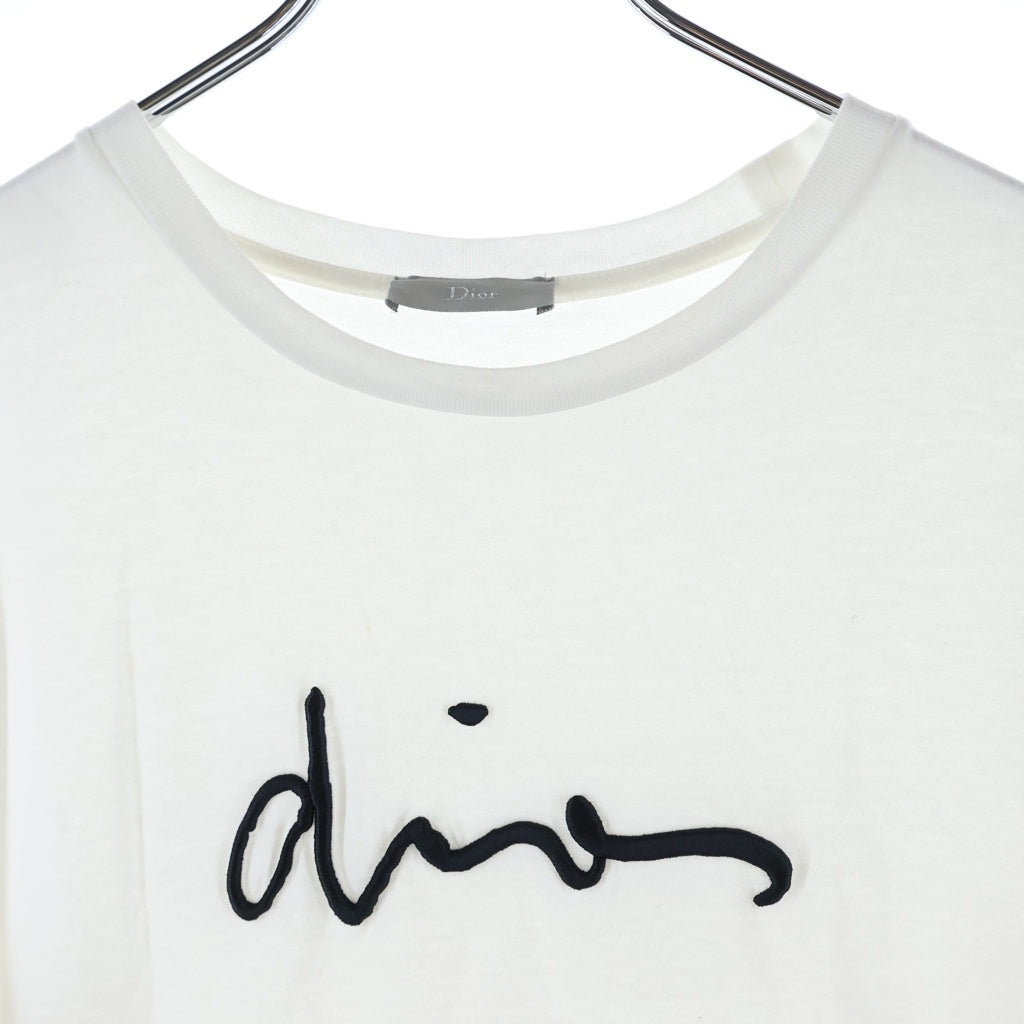 DIOR(ディオール) Logo Embroidered 733J603W2110 フロント刺繍 半袖Tシャツ カットソー ホワイト