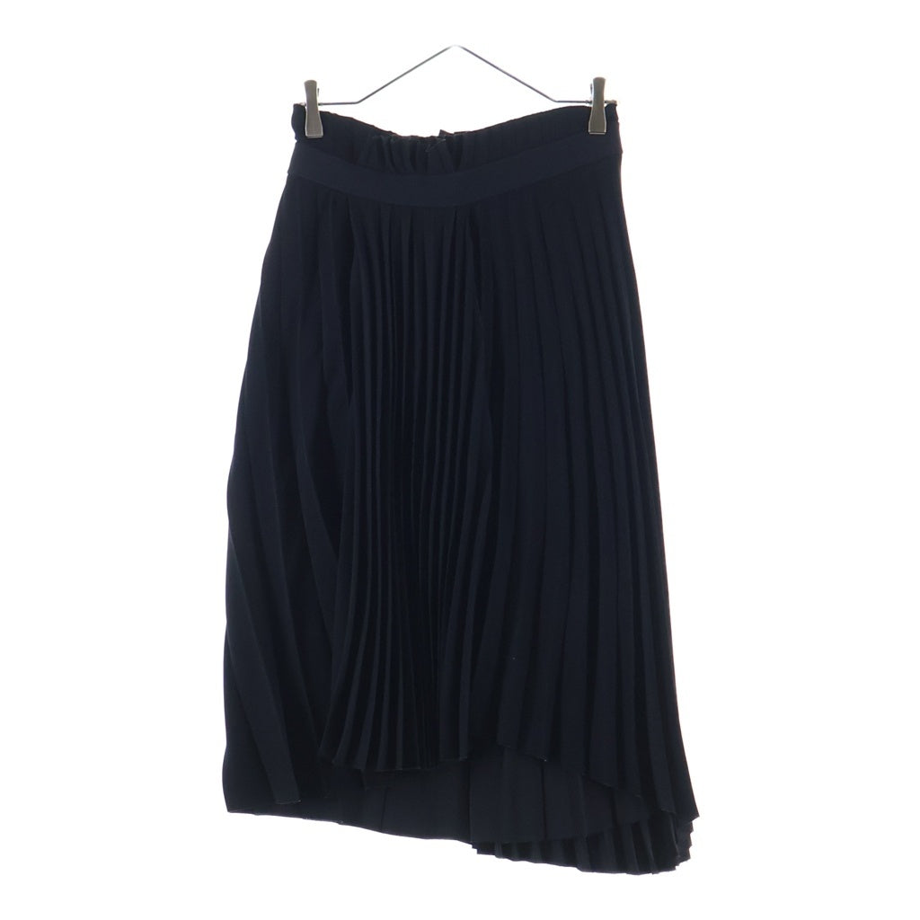BALENCIAGA(バレンシアガ) サイドジップ ロゴ プリーツ アシンメトリー ロングスカート ブラック 529757 TYD15 レディース
