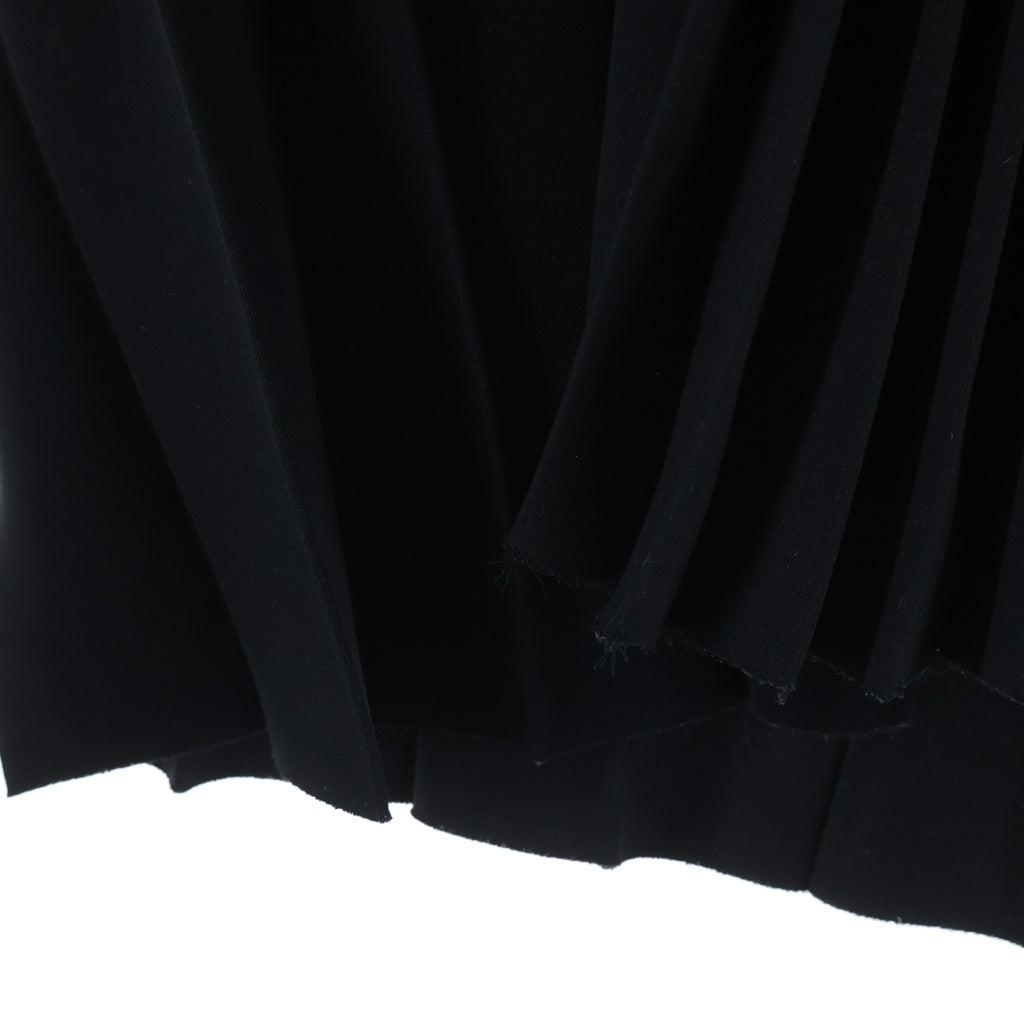 BALENCIAGA(バレンシアガ) サイドジップ ロゴ プリーツ アシンメトリー ロングスカート ブラック 529757 TYD15 レディース