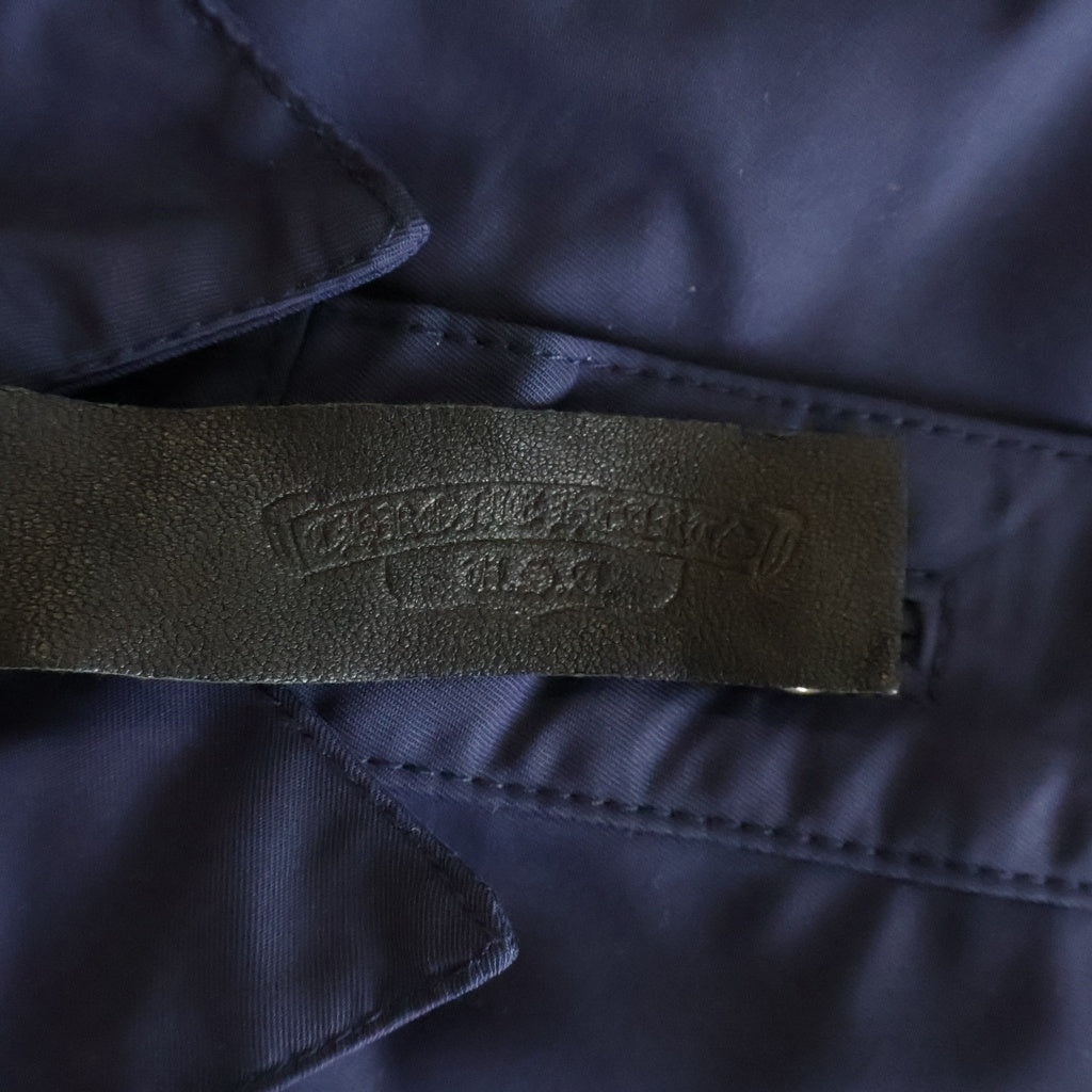 CHROME HEARTS(クロムハーツ) クロスパッチ クロスボールボタン ナイロン 半袖シャツ ネイビー