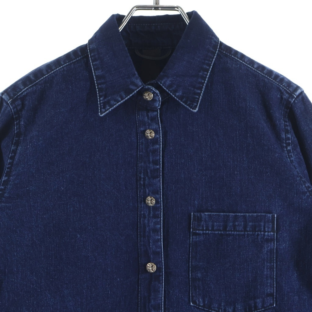 CHROME HEARTS(クロムハーツ) Y NOT LOOSEENDS LS ルーズエンド 袖クロスパッチ クロスボールボタンデニム 長袖シャツ