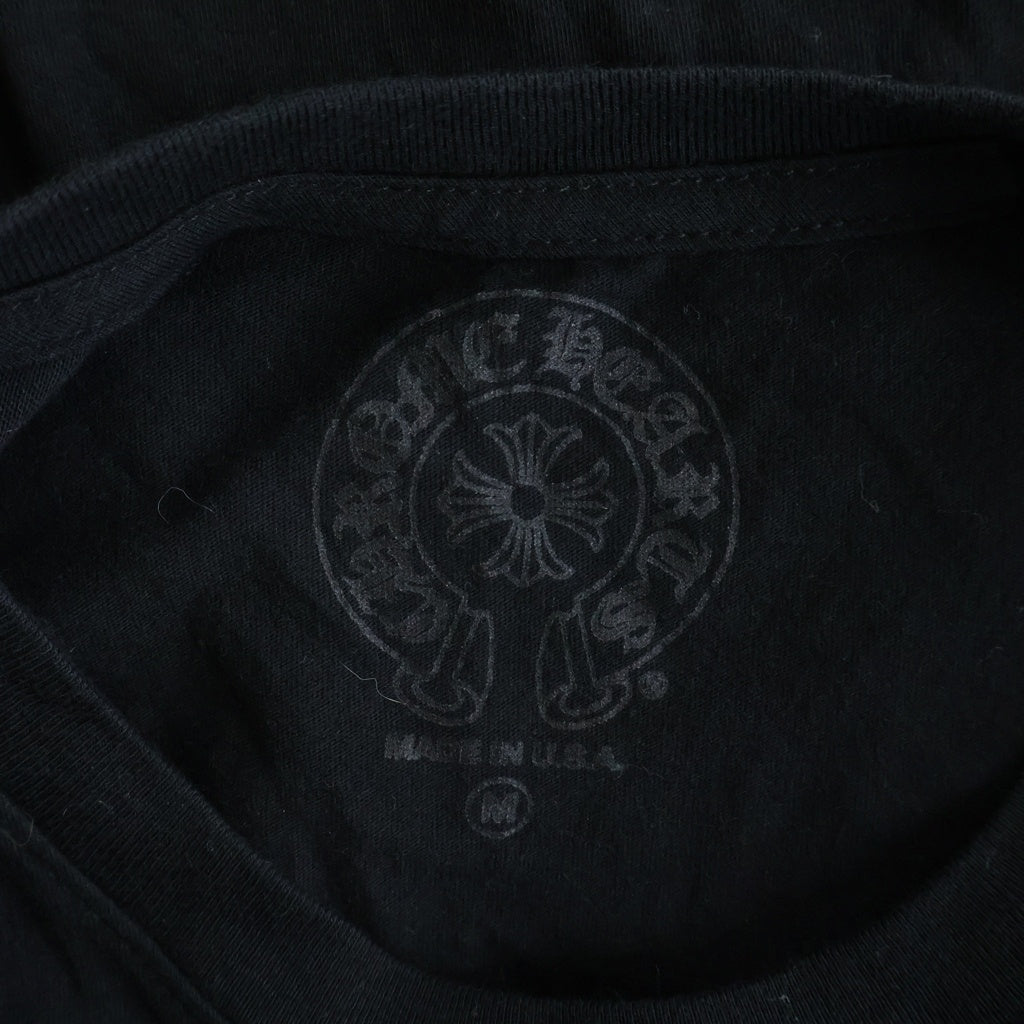 CHROME HEARTS(クロムハーツ) SCROLL LABEL T-SHIRT スクロールラベルプリント クルーネックポケット 半袖Tシャツ カットソー ブラック