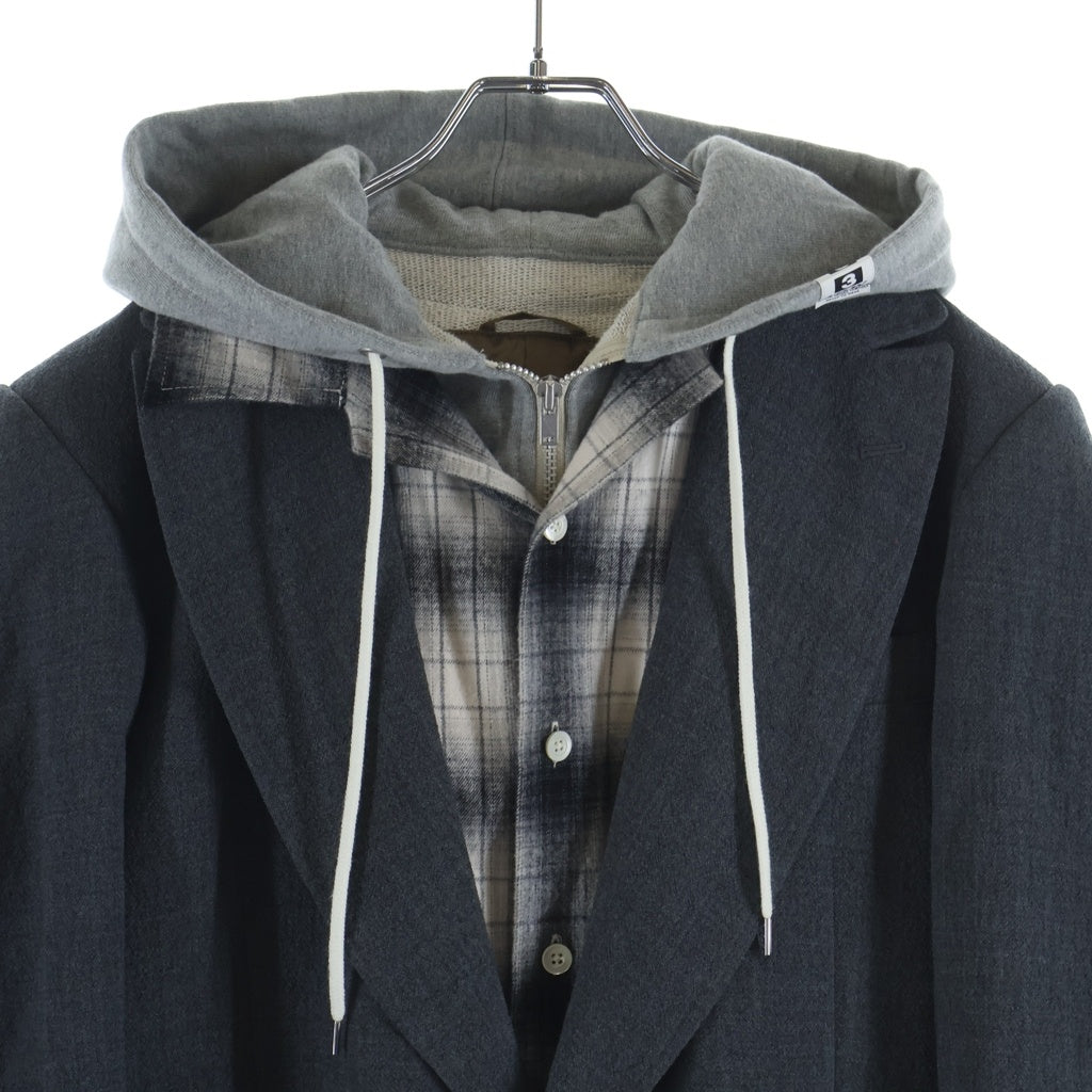 MAISON MIHARAYASUHIRO(メゾンミハラヤスヒロ) TRIPLE LAYERED BLAZER J15JK131 トリプル レイヤード ブレザー テーラードジャケット グレー