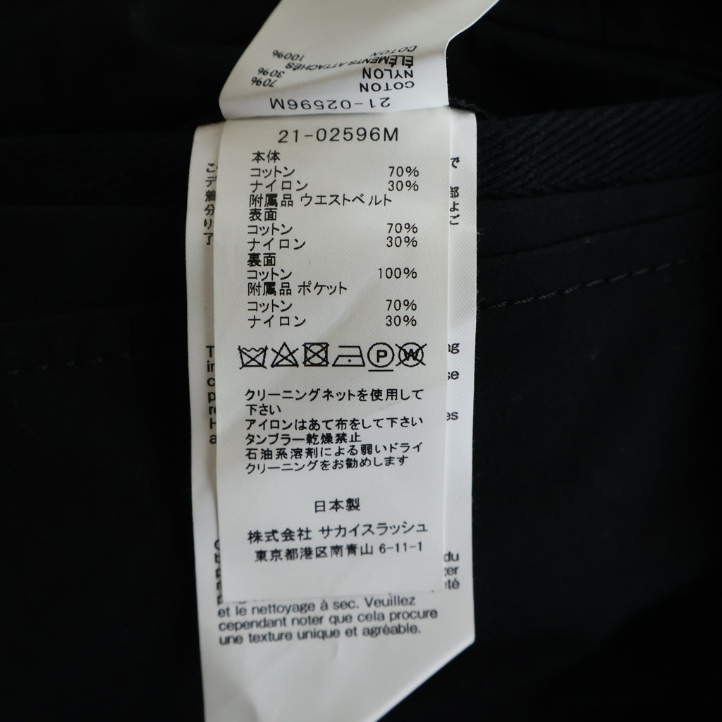 Sacai(サカイ) 21AW COTTON OXFORD PANTS 21-02596M コットン オックスフォード カーゴパンツ ブラック