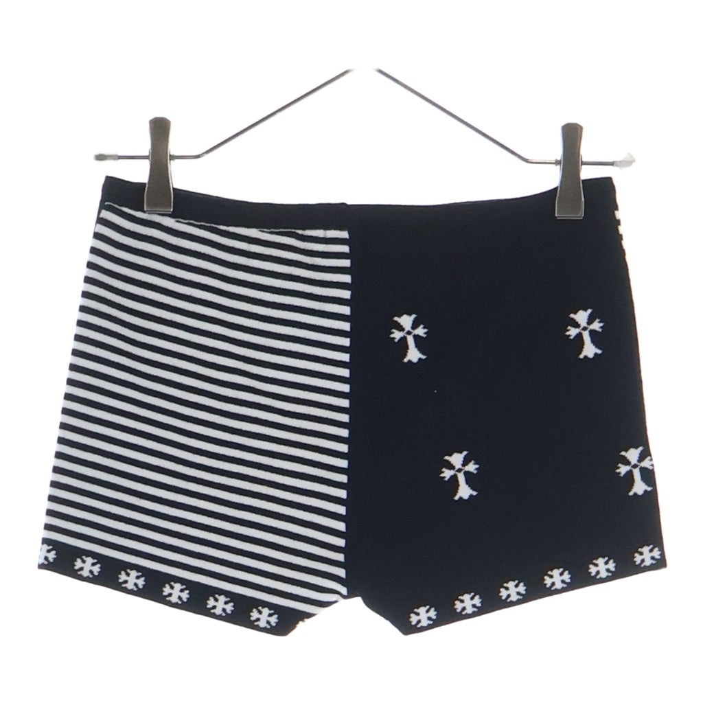 CHROME HEARTS(クロムハーツ) ショーツ クロス ニット地 ボーダー ブラック/ホワイト レディース