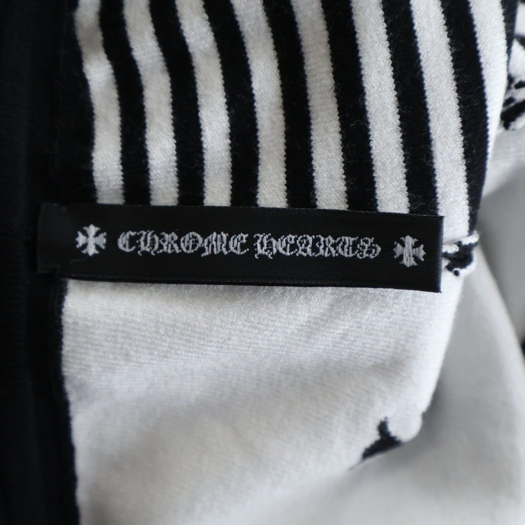 CHROME HEARTS(クロムハーツ) ショーツ クロス ニット地 ボーダー ブラック/ホワイト レディース