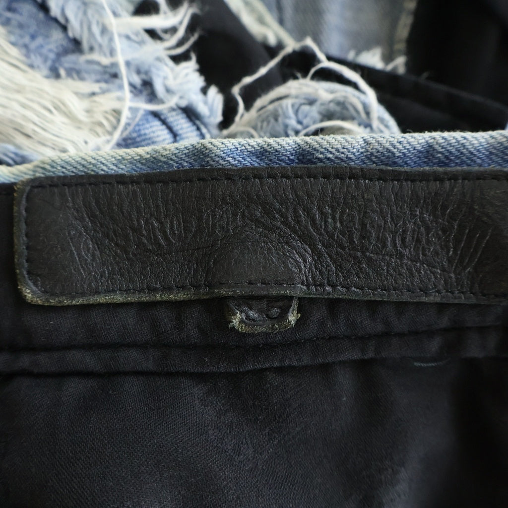 CHROME HEARTS(クロムハーツ) クロスボールボタン ボタンフライ ダメージ加工 ショートパンツ インディゴ レディース