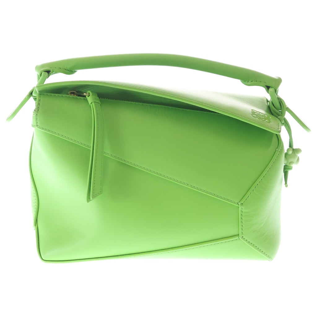 LOEWE(ロエベ) パズルエッジ スモール 2WAYバッグ ハンドバッグ ショルダーバッグ グリーン レザー ゴールド金具 レディース