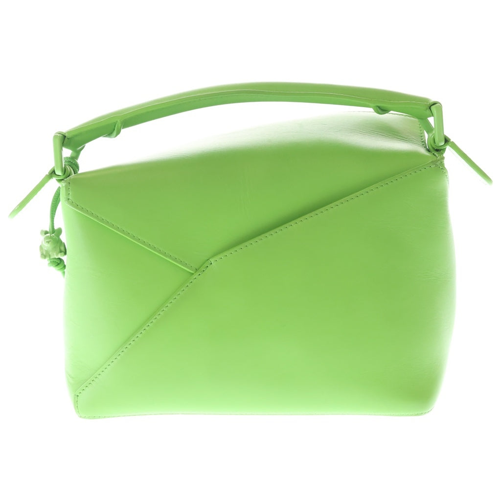 LOEWE(ロエベ) パズルエッジ スモール 2WAYバッグ ハンドバッグ ショルダーバッグ グリーン レザー ゴールド金具 レディース