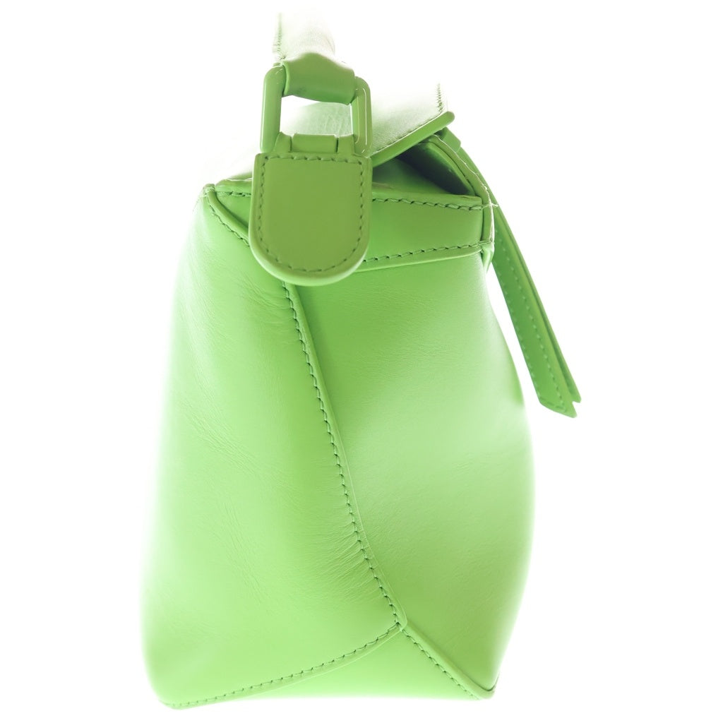LOEWE(ロエベ) パズルエッジ スモール 2WAYバッグ ハンドバッグ ショルダーバッグ グリーン レザー ゴールド金具 レディース