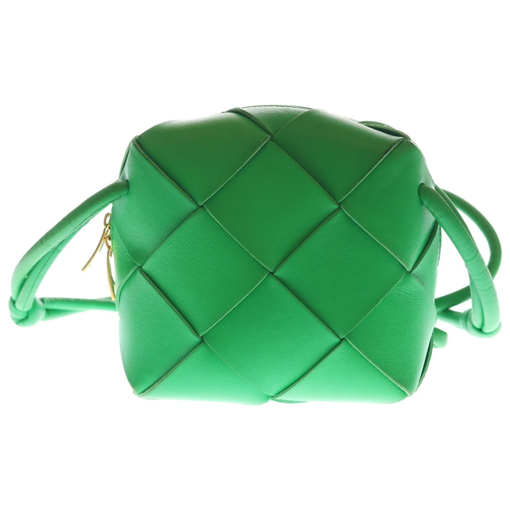 BOTTEGA VENETA(ボッテガヴェネタ) マキシイントレチャート カセット ミニ バケット ショルダーバッグ レザー グリーン レディース
