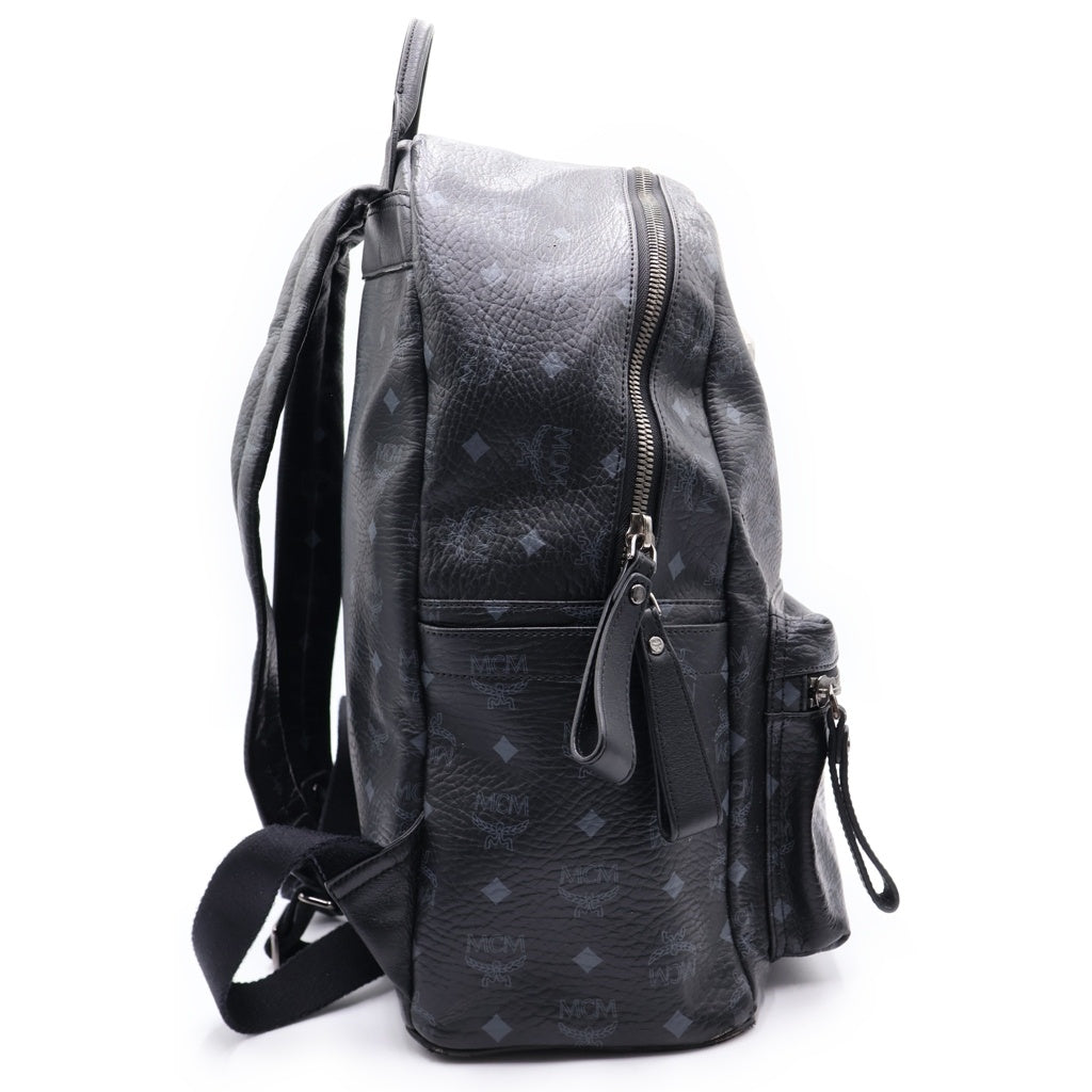MCM(エム シー エム) スターク フロントスタッズ ヴィセトス モノグラム バックパック リュック ブラック レディース