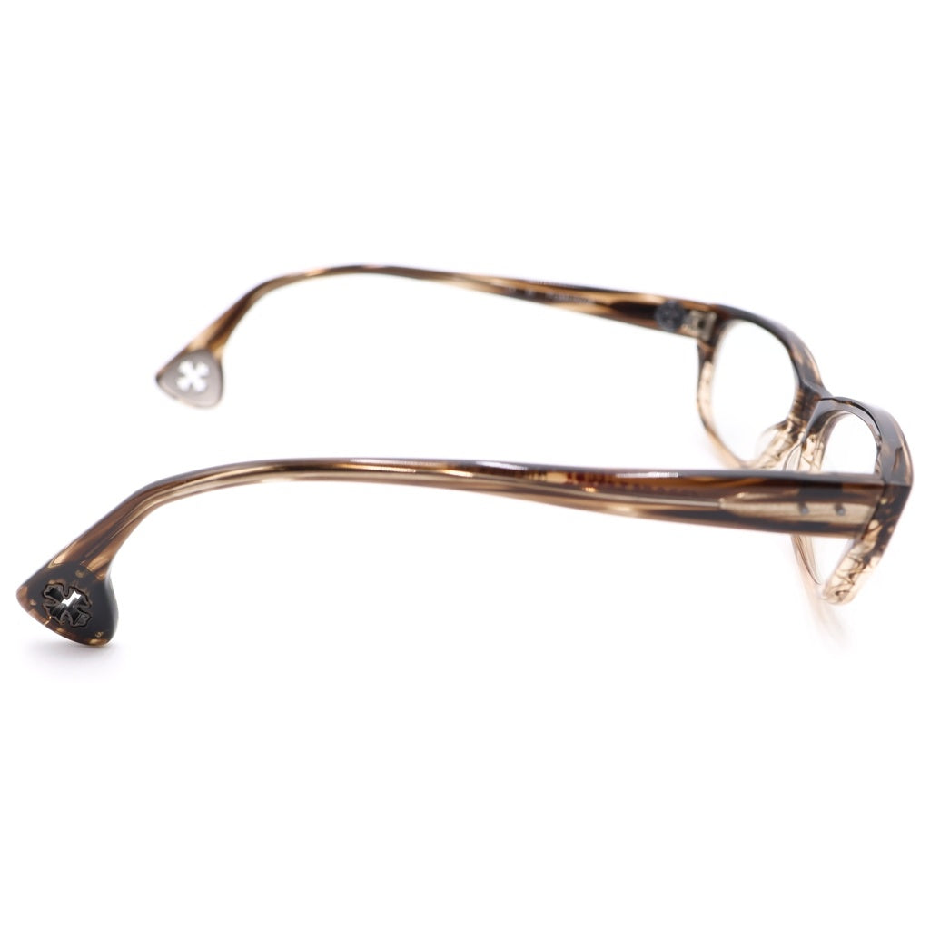 CHROME HEARTS(クロムハーツ) HUMUNDA カットアウトCHプラステンプル 眼鏡 アイウェア ブラウン レディース