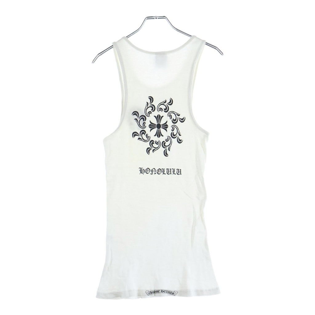 CHROME HEARTS(クロムハーツ) OLD S RIB TANK ホノルル限定 バックプリント タンクトップ ホワイト