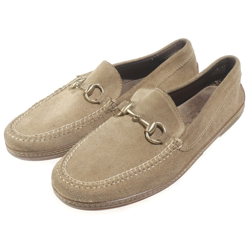 GUCCI(グッチ) スウェード ローファー シューズ ゴールド金具 1100208 ベージュ