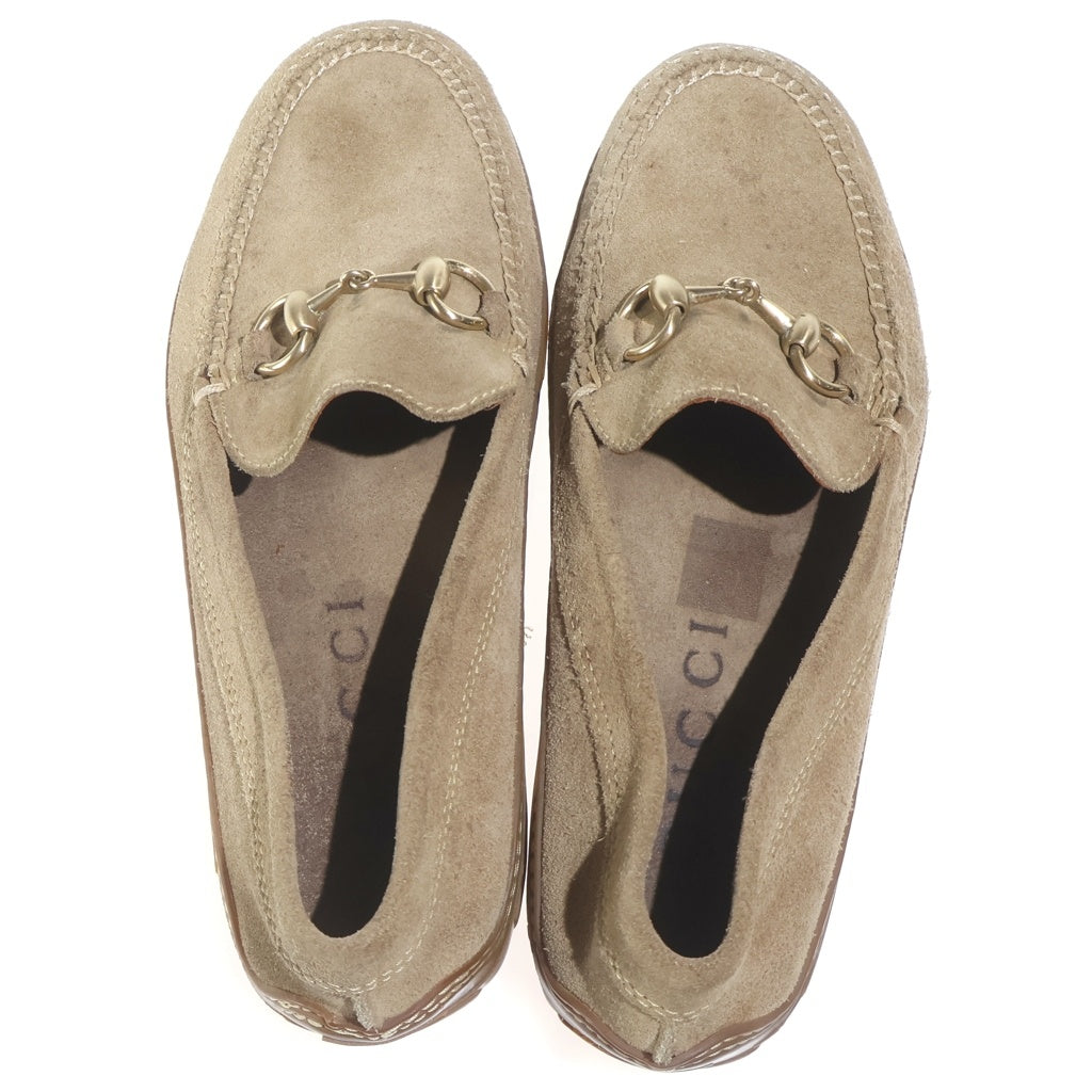 GUCCI(グッチ) スウェード ローファー シューズ ゴールド金具 1100208 ベージュ
