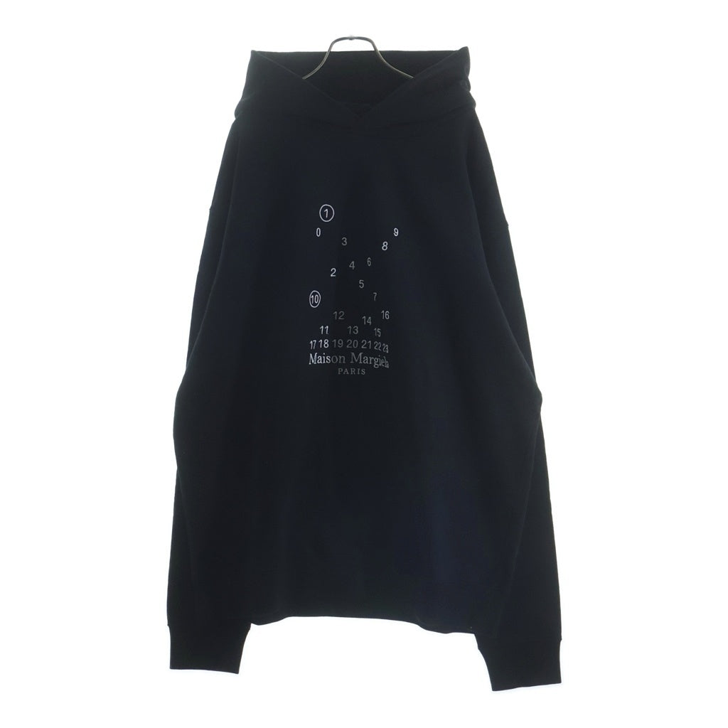 Maison Margiela(メゾンマルジェラ) 23SS カレンダー 刺繍オーバーサイズプルオーバーパーカー ブラック