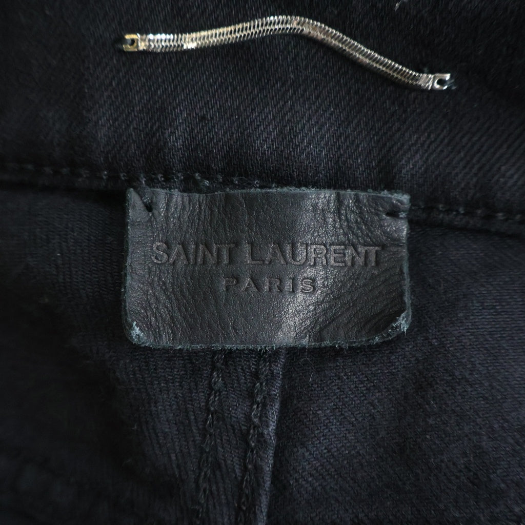 SAINT LAURENT PARIS(サンローランパリ) ユーズド加工 スキニーパンツ デニム ブラック D21 M/SK-MW W30 601478