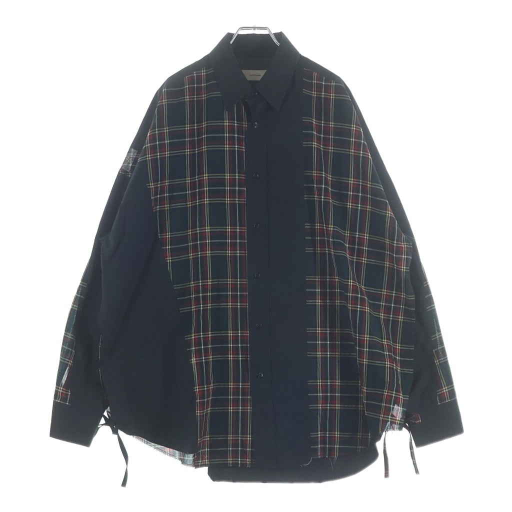 FACETASM(ファセッタズム) TARTAN CHECK BIG SHIRT タータン チェック ビッグ シャツ ドッキング長袖シャツ FNT-SH-U01