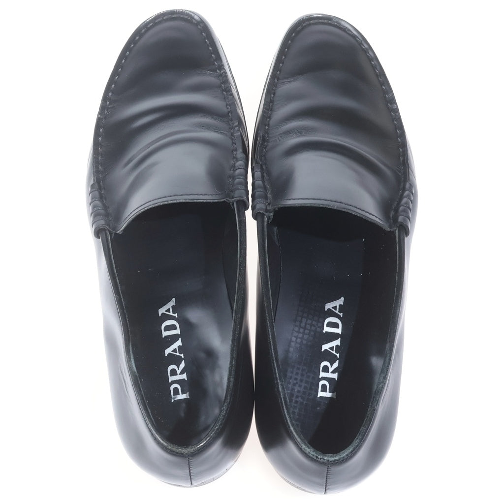 PRADA(プラダ) ブラッシュドレスレザー ローファー ブラック