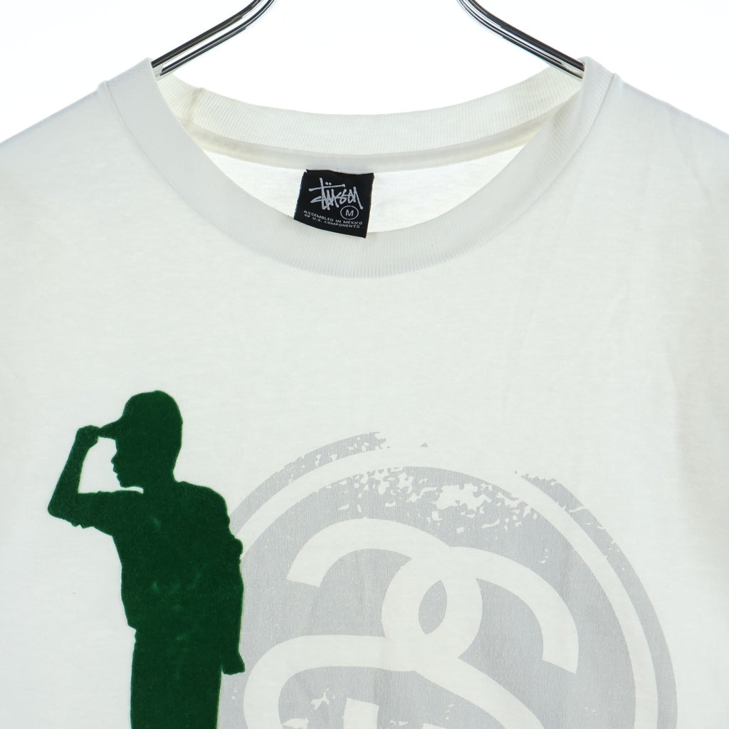 STUSSY(ステューシー) 00s OLD STTUSY MEXICO製 黒タグ フロント ロゴプリント 半袖Tシャツ カットソー ホワイト