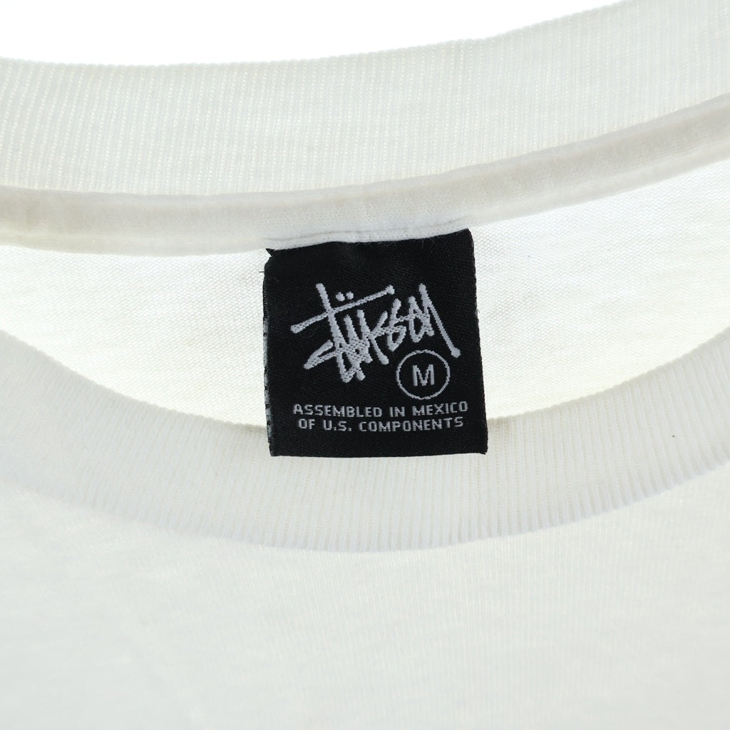 STUSSY(ステューシー) 00s OLD STTUSY MEXICO製 黒タグ フロント ロゴプリント 半袖Tシャツ カットソー ホワイト