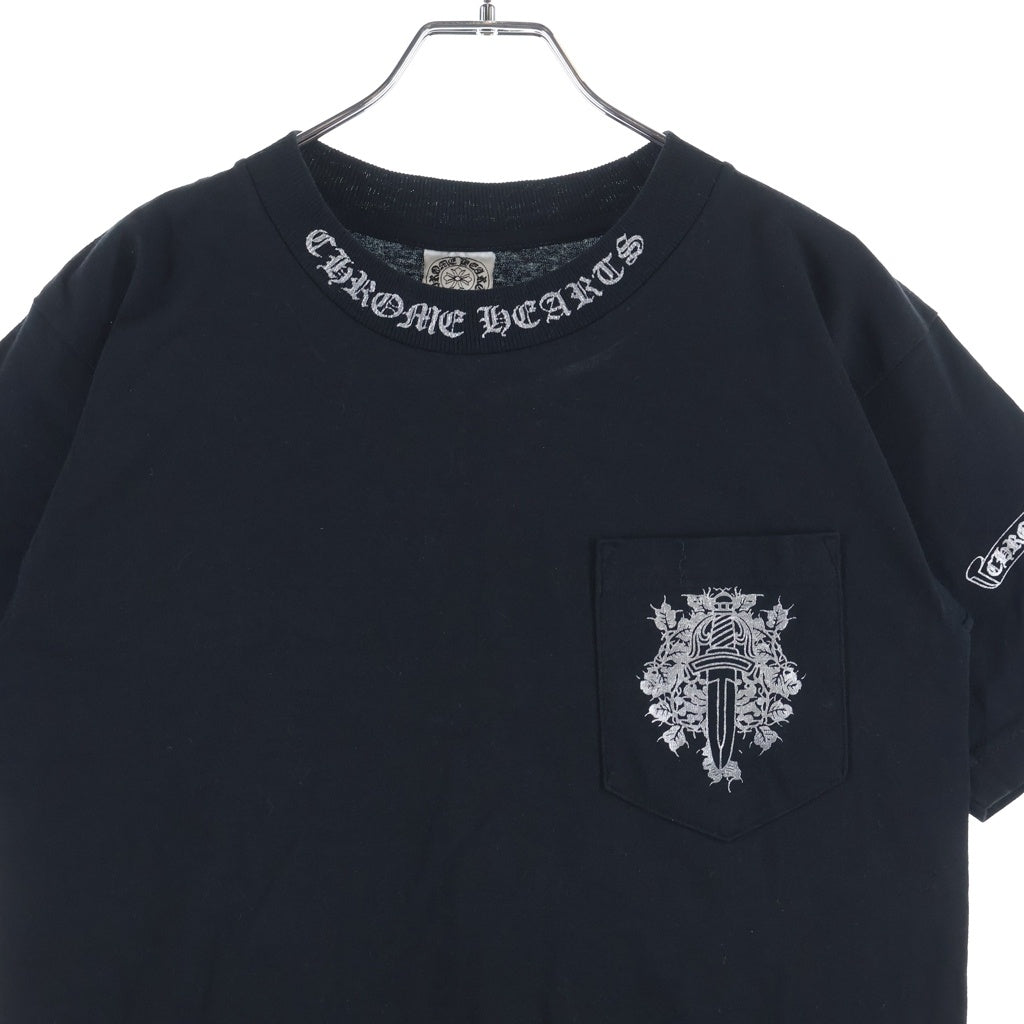 CHROME HEARTS(クロムハーツ) OLD S/S オールド ネックロゴ シルバーバックスクロールラベルプリント 半袖Tシャツカットソー