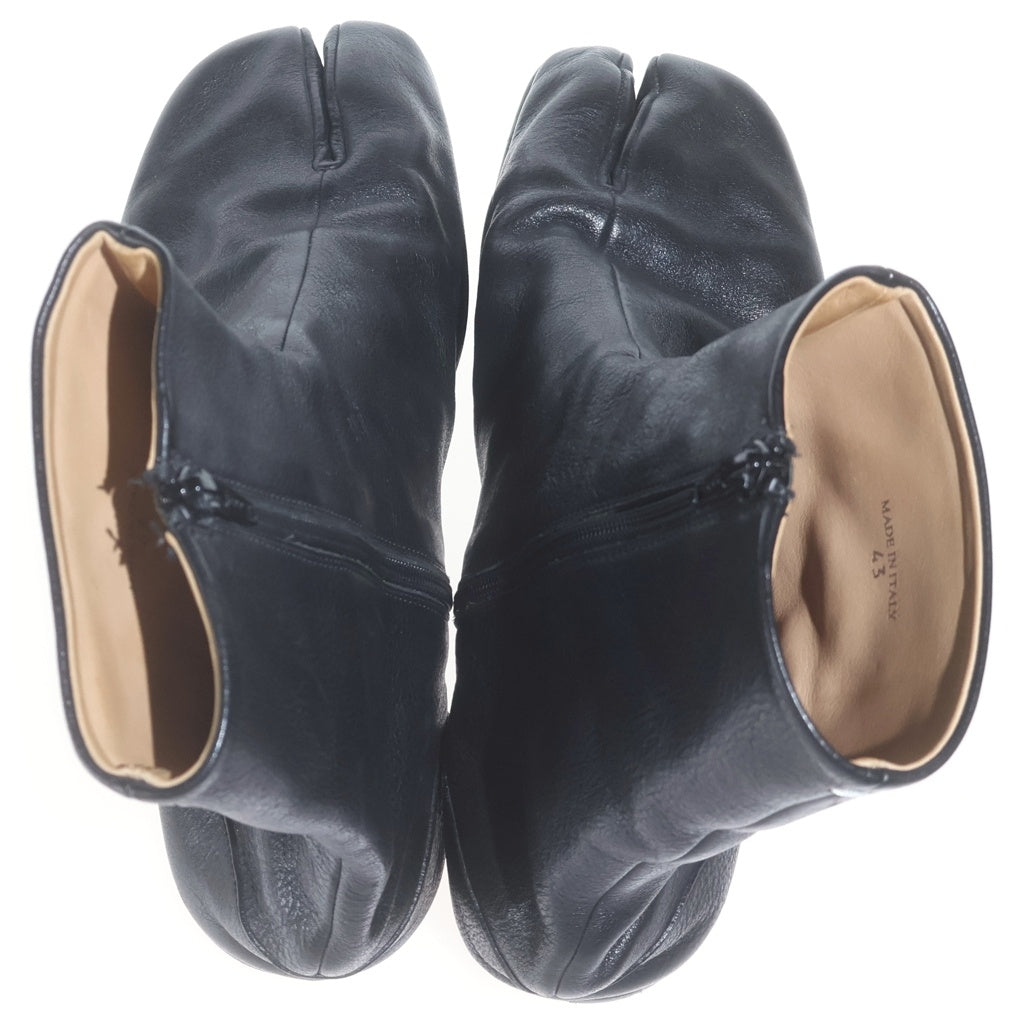 Martin Margiela 22(マルタンマルジェラ) TABI Flat Boots タビ フラット アンクルブーツ ブラック レザー