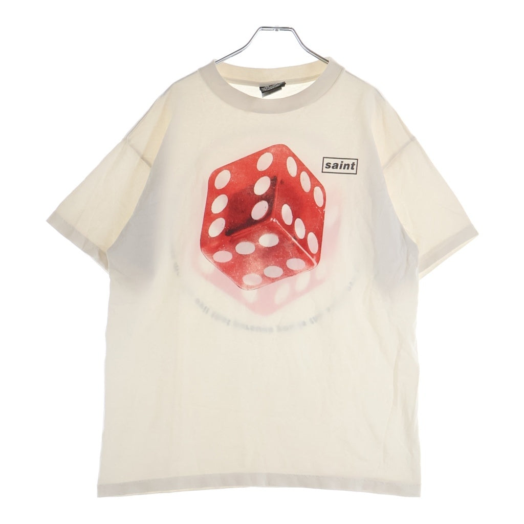 SAINT MICHAEL(セントマイケル) 23SS DICE TEE ダイスTシャツ 半袖カットソー Tシャツ サイコロ ホワイト SM-S23-0000-014