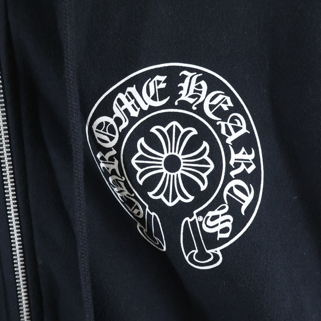 CHROME HEARTS(クロムハーツ) SWTSHRT HD ZIP 大阪限定バックホースシューダガージップ プルオーバーパーカー ブラック