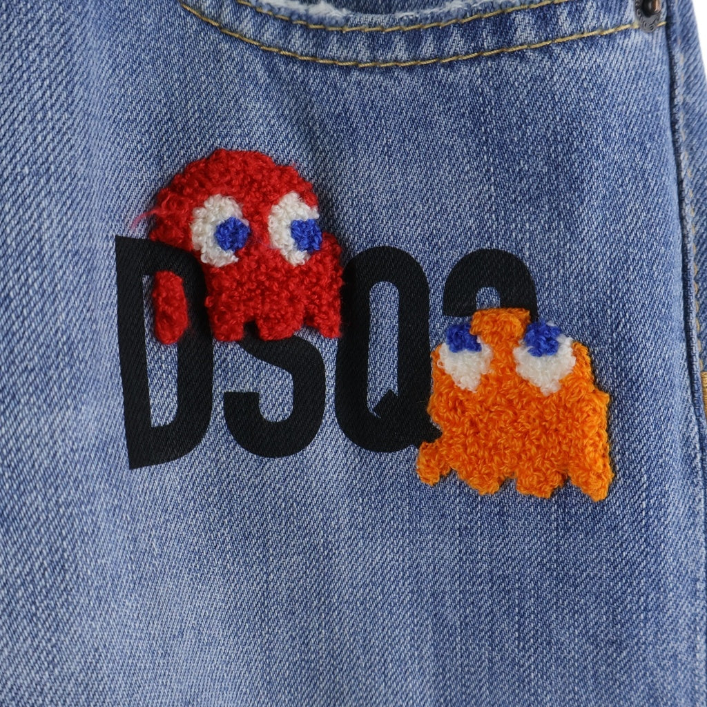 DSQUARED2(ディースクエアード) 23AW × PAC-MAN 642 Jean S71LB1329 S30309 パックマン ダメージ加工 デニムパンツ インディゴ