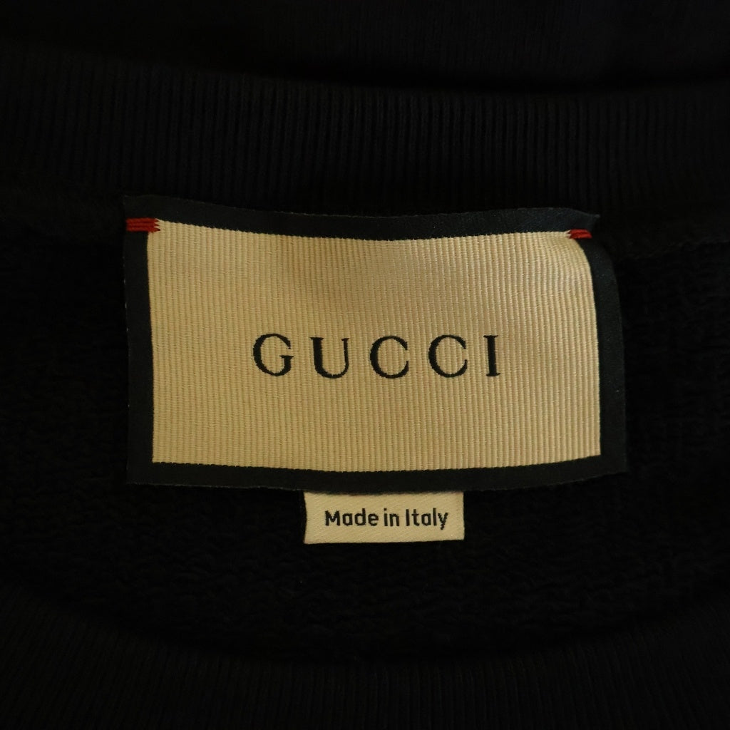 GUCCI(グッチ) Stars Print Cotton Jersey Sweatshirt 626990 XJEIN スタープリント クルーネックスウェットトレーナー ブラック