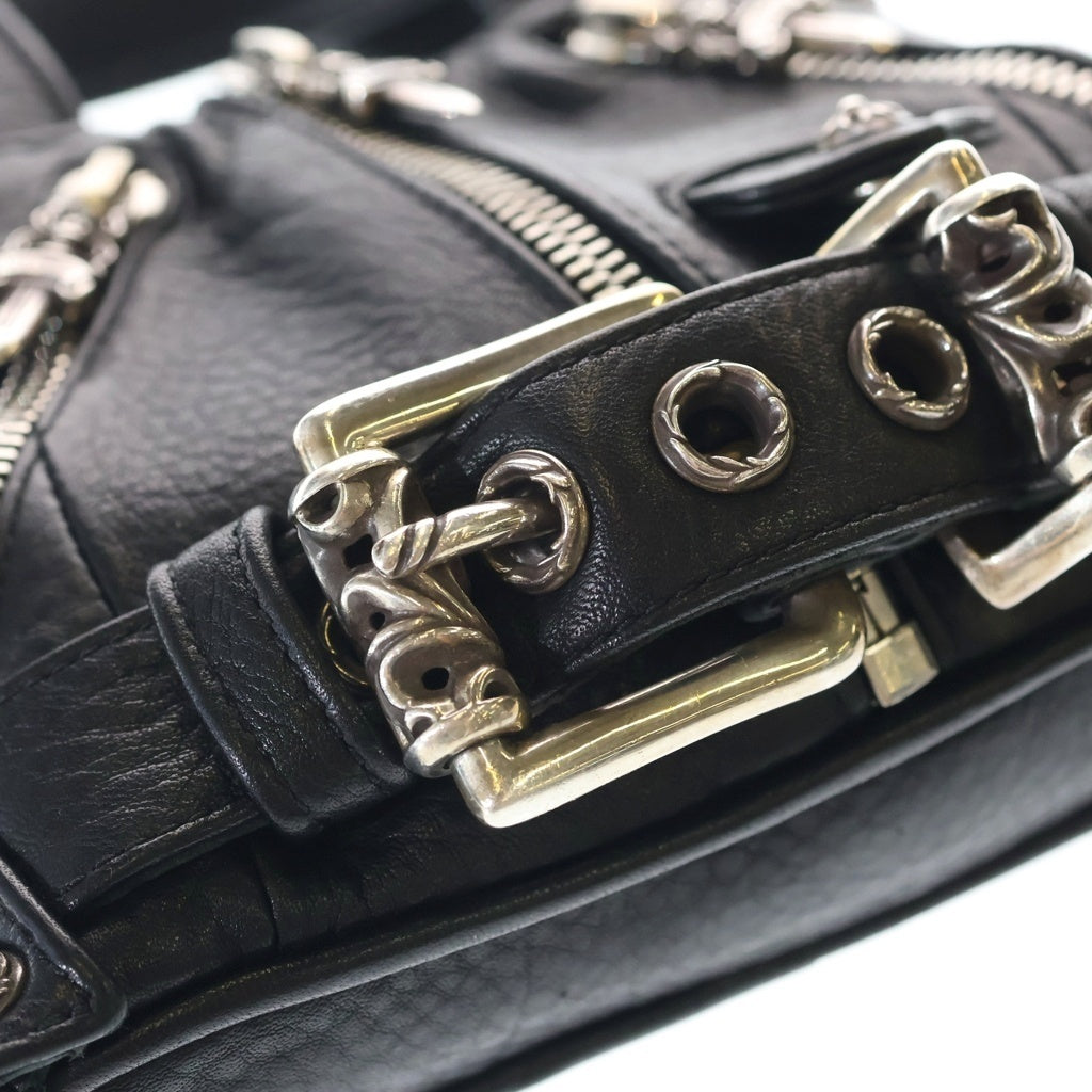 CHROME HEARTS(クロムハーツ) JJ DEAN MINI JJディーン ミニ レザーライダースハンドバッグ ブラック レディース