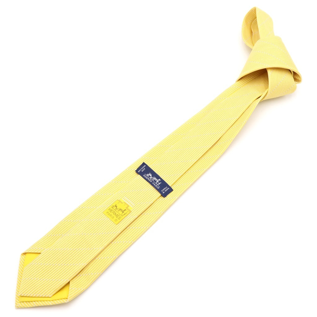HERMES(エルメス) イエロー ネクタイ シルク 剣先8