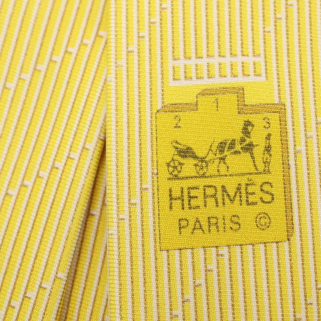 HERMES(エルメス) イエロー ネクタイ シルク 剣先8