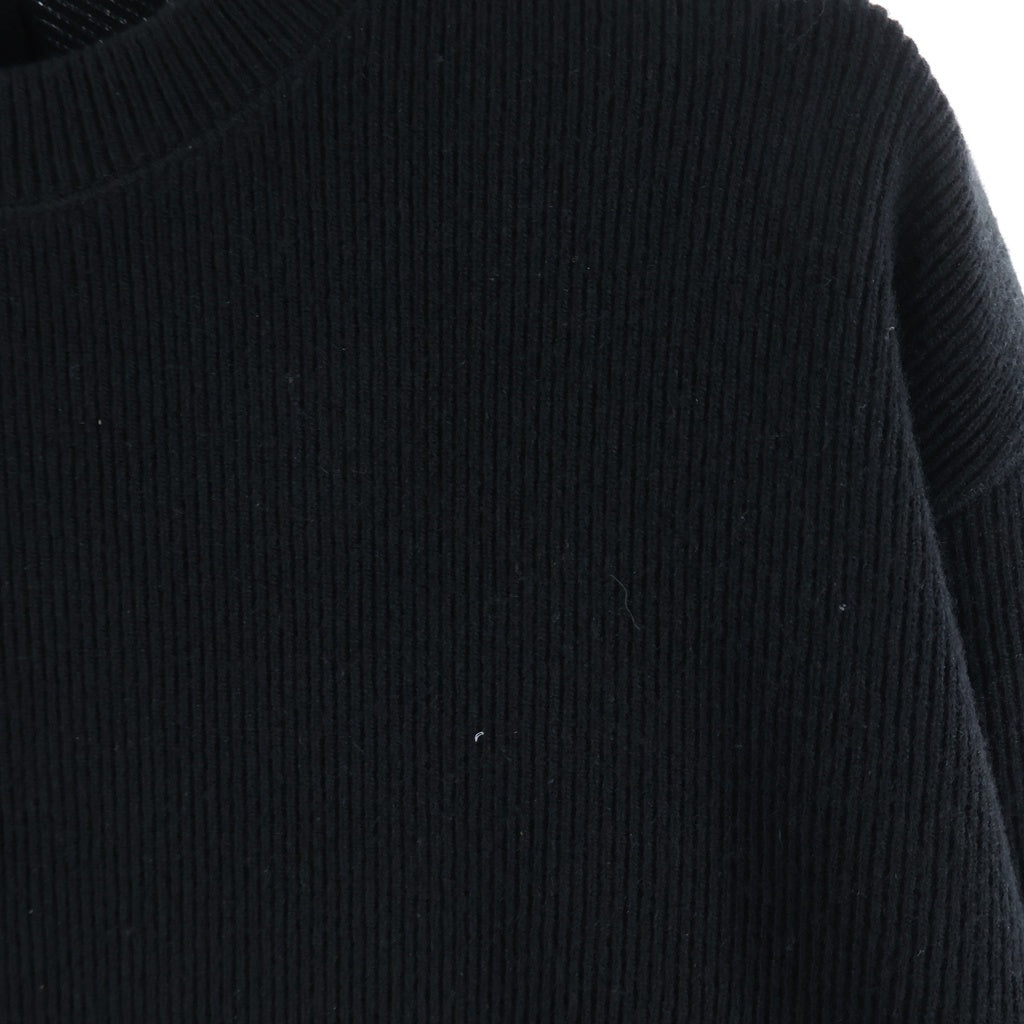 STONE ISLAND(ストーンアイランド) クルーネック リブニット プルオーバー ロゴワッペン付き ブラック