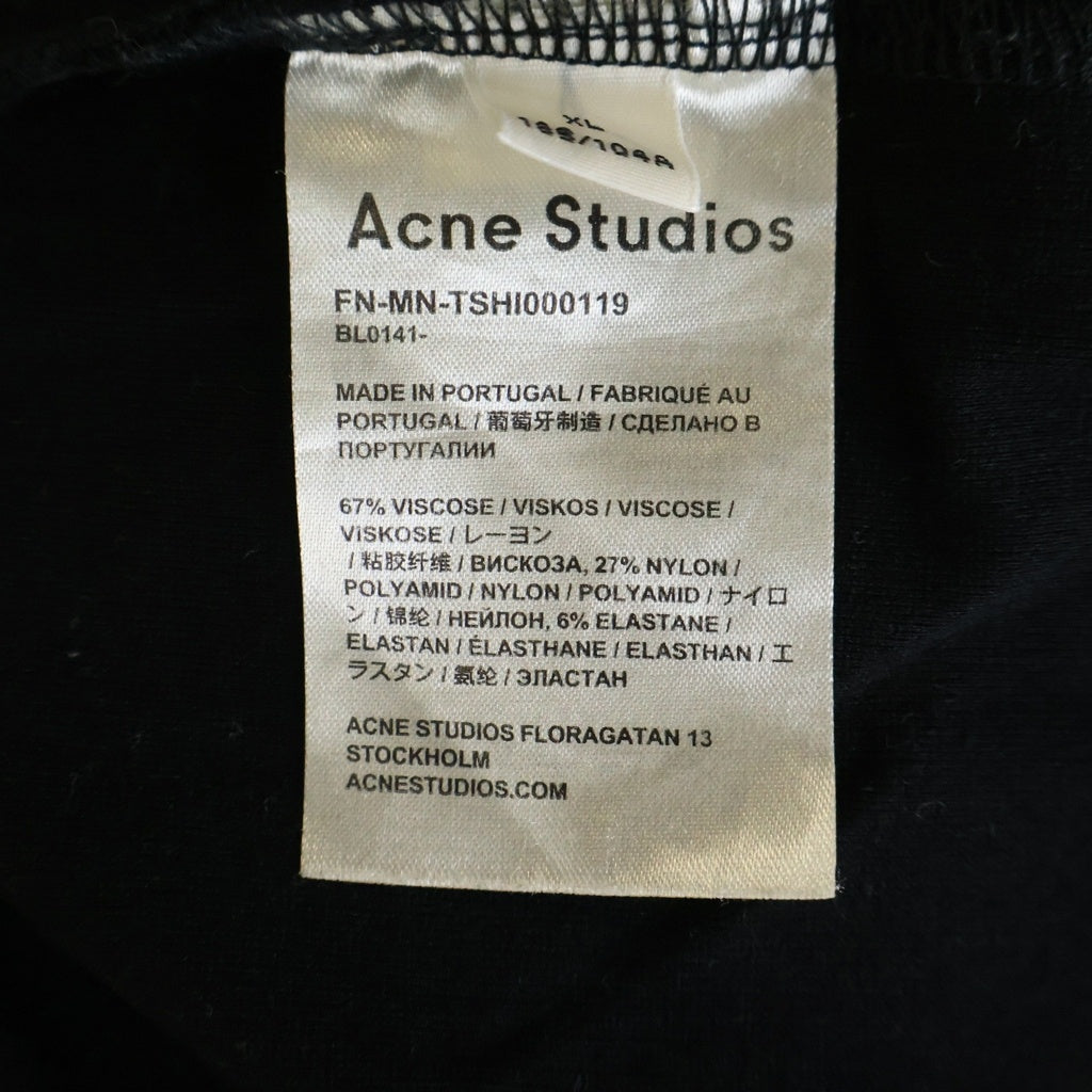 Acne Studios(アクネ ストゥディオズ) 20SS Extorr Logo Tee FN-MN-TSHI000119 ネックロゴ 半袖Tシャツ カットソー ブラック