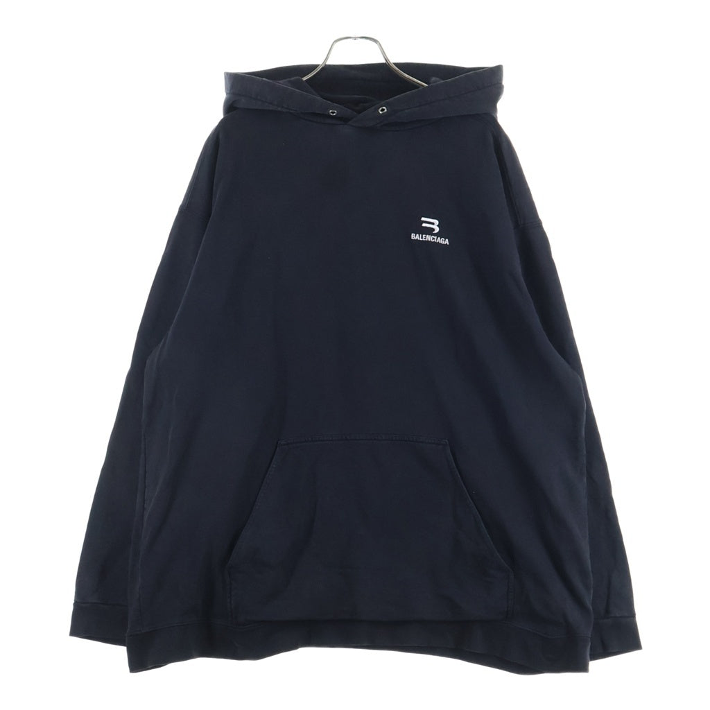BALENCIAGA(バレンシアガ) ロゴ刺繍 スポーティーBロゴ プルオーバーパーカー ブラック 600583 TLVA1