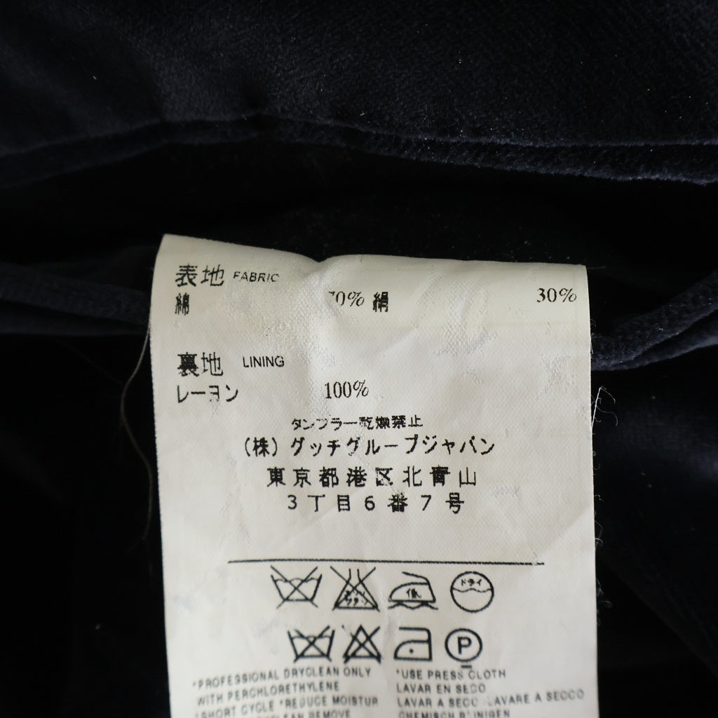 GUCCI(グッチ) 2B ベロア テーラードジャケット ブラック 23775 CTX75907G