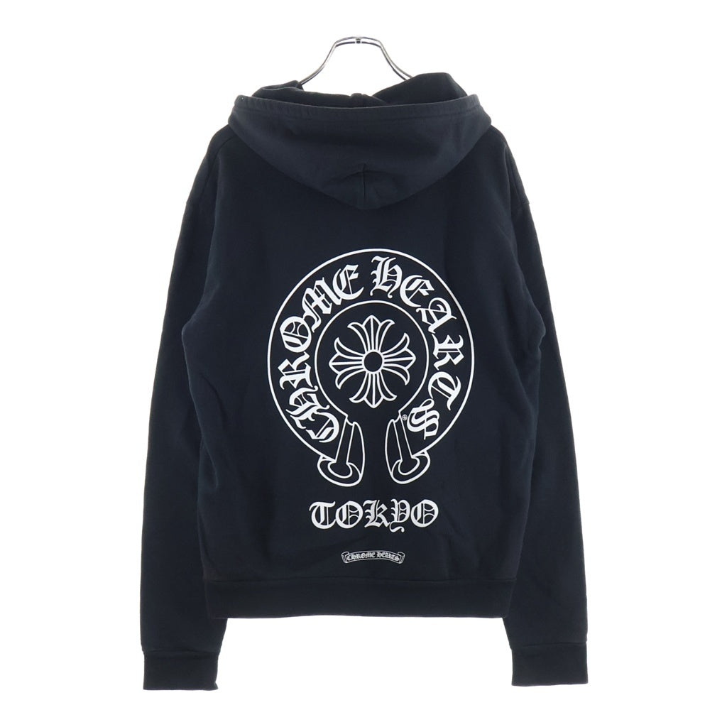 CHROME HEARTS(クロムハーツ) SWTSHRT HD ZIP 東京限定バックホースシュープリントダガージップパーカー フーディ ブラック