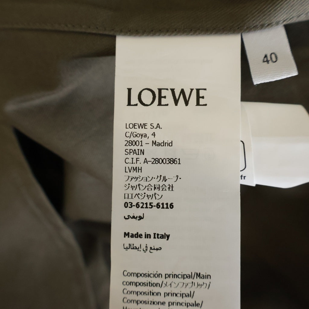 LOEWE(ロエベ) アナグラム刺繍 胸ポケット 長袖シャツ H526Y05XAN ブラウン